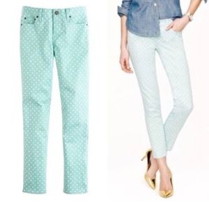 J Crew Cropped Matchstick mint green jeans/pants!